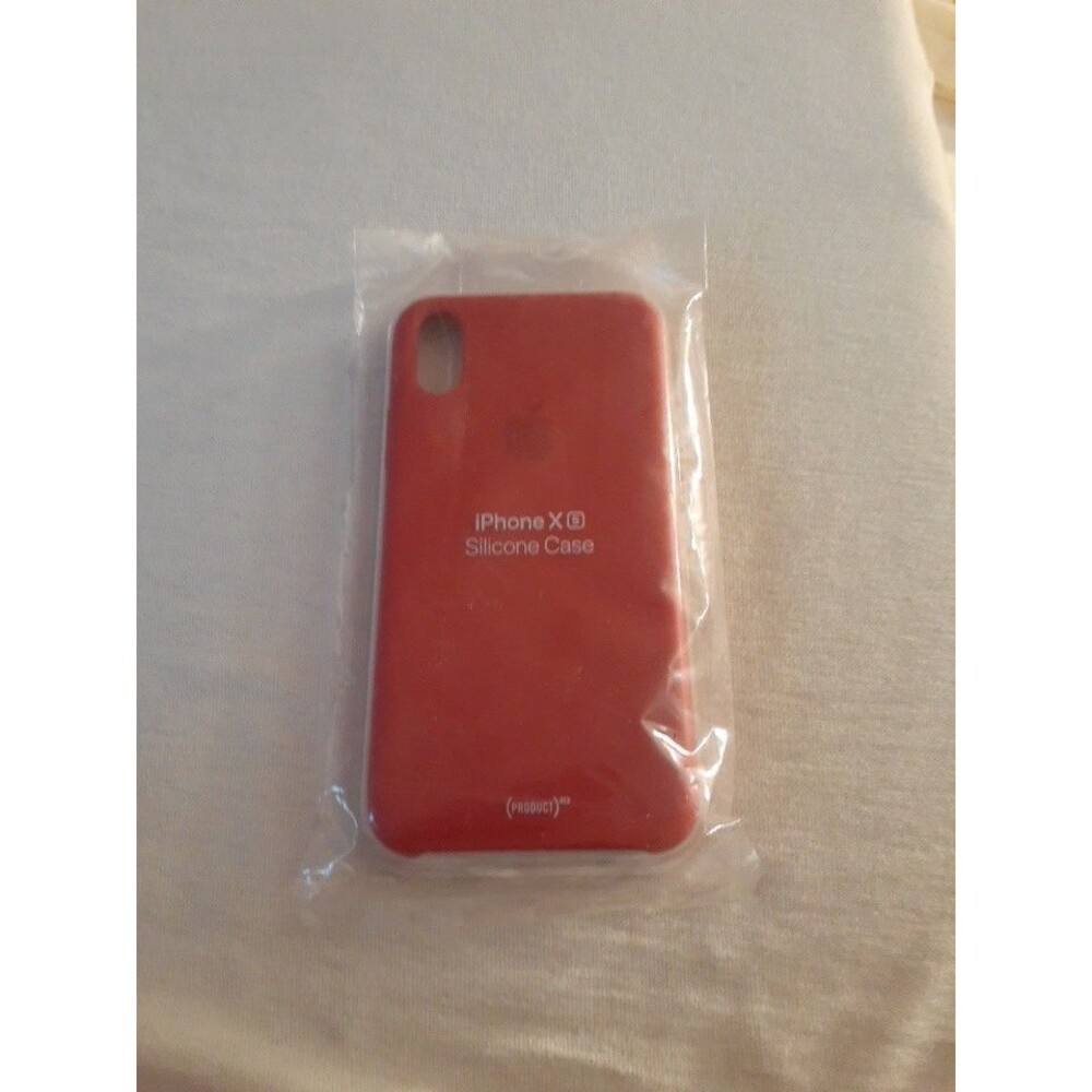Genuine OEM Apple iPhone X S Silicone Case - Red Cellphone Protector New